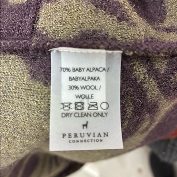 Peruvian Connection Purple and Brown Floral Sweater - Picture 7 of 7